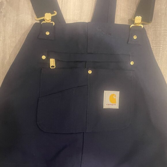 *NEW* CARHARTT Men's Relaxed Fit Duck Bib Overalls (42x34) R01-M Navy Blue - Picture 7 of 11